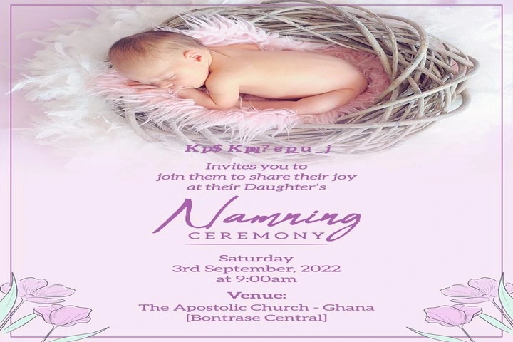 birth ceremony invitation card