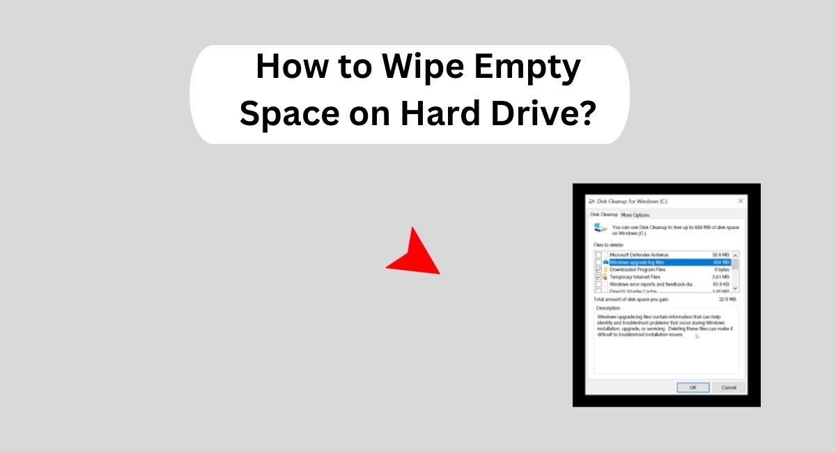 how to wipe empty space on hard drive