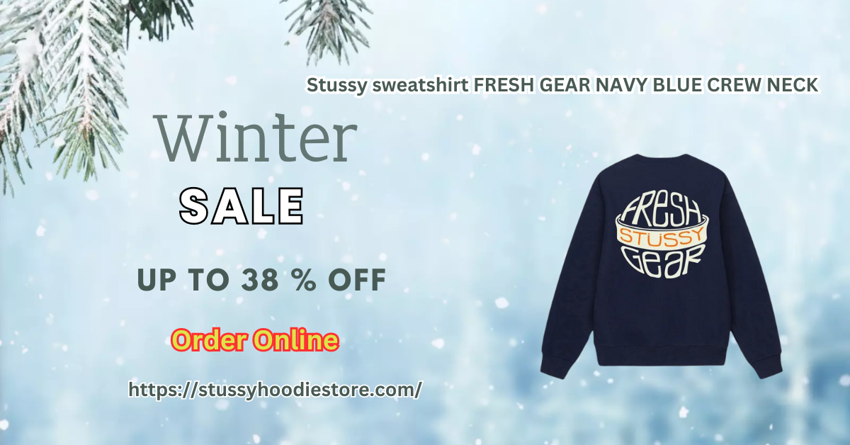 Stussy sweatshirt FRESH GEAR NAVY BLUE CREW NECK